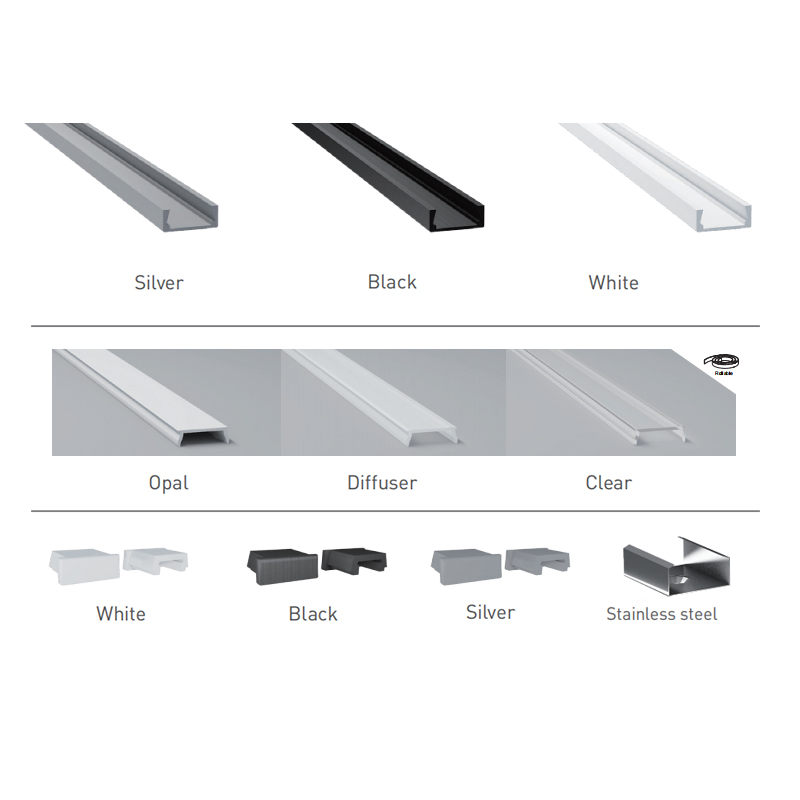 LED Diffuser Channel Aluminum Profile For 15mm 5050 Double Row LED Strip Lights LED Diffuser Channel Aluminum Profile For 15mm 5050 Double Row LED Strip Lights